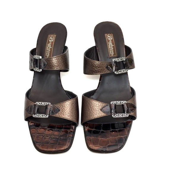 Brighton Tokyo Bronze Leather & Brown Patent Heels - Picture 5 of 8